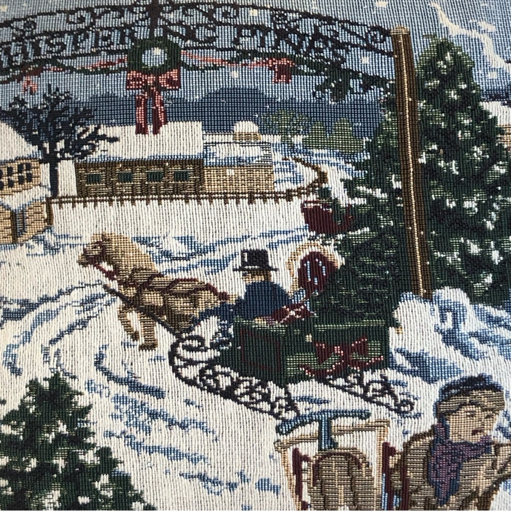 Winter Decorative Snowy Scene Pillow - Picture 6 of 7